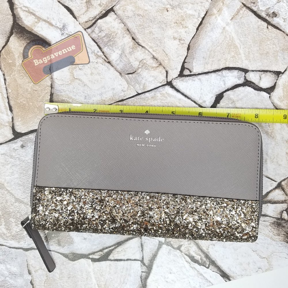 #bagsavenue pvc saffiano greta court neda Grey wallet cityscape Kate Spade - Picture 9 of 10